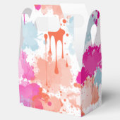 Oranje Roze Blauw Abstract Moderne Verfstreepjes Bedankdoosjes (Geopend)