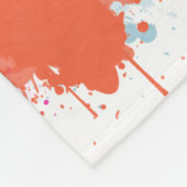 Oranje Roze Blauw Abstract Moderne Verfstreepjes Fleece Deken (Hoek)