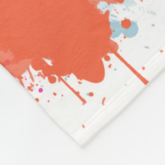 Oranje Roze Blauw Abstract Moderne Verfstreepjes Fleece Deken (Hoek)