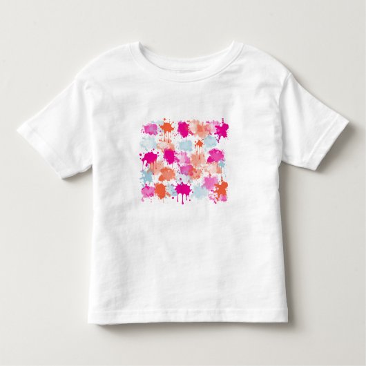 Oranje Roze Blauw Abstract Moderne Verfstreepjes Kinder Shirts (Voorkant)
