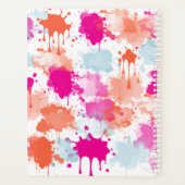 Oranje Roze Blauw Abstract Moderne Verfstreepjes Planner (Achterkant)