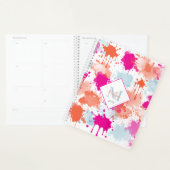 Oranje Roze Blauw Abstract Moderne Verfstreepjes Planner (Display)