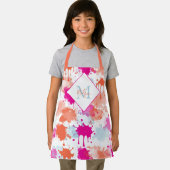 Oranje Roze Blauw Abstract Moderne Verfstreepjes Schort (Insitu)