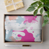 Oranje Roze Blauw Abstract Moderne Verfstreepjes Tissuepapier (Geschenk)