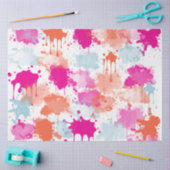 Oranje Roze Blauw Abstract Moderne Verfstreepjes Tissuepapier (Craft)