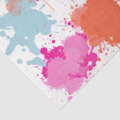 Oranje Roze Blauw Abstract Moderne Verfstreepjes Tissuepapier (Detail)