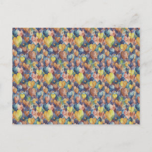 oranje roze blauw gele harten briefkaart
