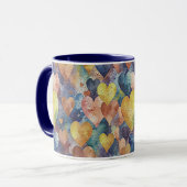 oranje roze blauw gele harten mok (Voorkant links)