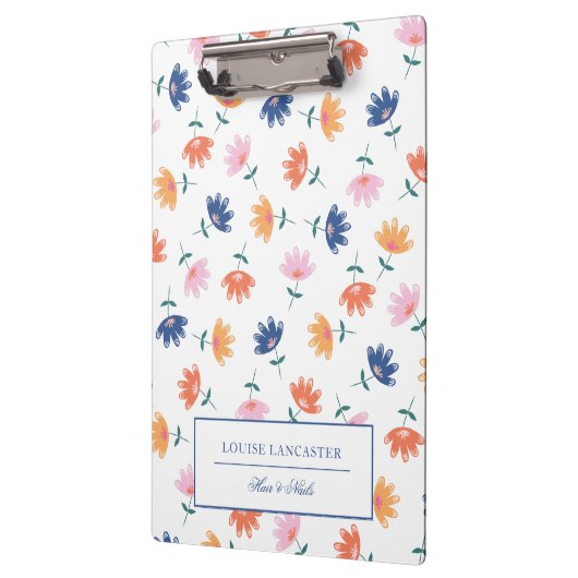 Oranje roze blauw kleurrijk flessenpatroon klembord (Links)