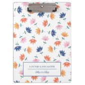 Oranje roze blauw kleurrijk flessenpatroon klembord (Voorkant)