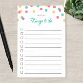 Oranje roze Blauwgroen Confetti dingen om lijst te Post-it® Notes