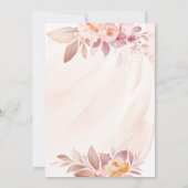 Oranje roze bloemdoopuitnodiging kaart (Achterkant)