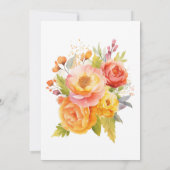 Oranje Roze Bloemen 50ste Verjaardagsfeest Kaart (Achterkant)