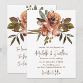 Oranje roze bloemen Christelijke bruiloft Kaart (Voorkant / Achterkant)