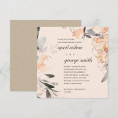 ORANJE ROZE BLOEMEN POST TROUWBRUNCH UITNODIGING (Voorkant / Achterkant)