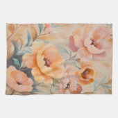 Oranje Roze Bloemen Waterverf Bloeit Elegant Theedoek (Horizontaal)