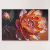 Oranje Roze Bloemige Botanische Kunst Legpuzzel (Horizontaal)