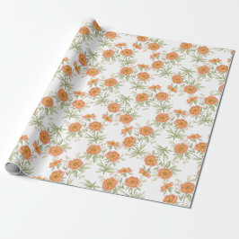 Oranje Roze Bruiloft Cadeaupapier