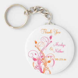 Oranje roze bruine bruiloft voor Sleutelhanger