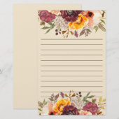 Oranje-roze bruinkoolbrij briefpapier (Voorkant / Achterkant)