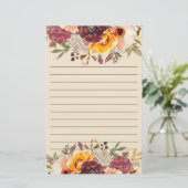 Oranje-roze bruinkoolbrij briefpapier (Staand voorkant)