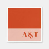 Oranje roze bruinkweddenschap met een klein minimu servet (Voorkant)