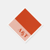 Oranje roze bruinkweddenschap met een klein minimu servet (Hoek)