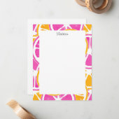 Oranje roze citrussisjes notitiekaartje (Voorkant / Achterkant in situ)