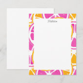 Oranje roze citrussisjes notitiekaartje (Voorkant / Achterkant)