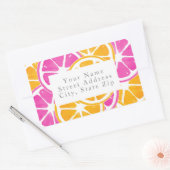 Oranje roze citrussisjes rechthoekige sticker (Envelop)