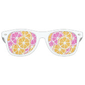 Oranje roze citrussisjes retro zonnebril (Voorkant)