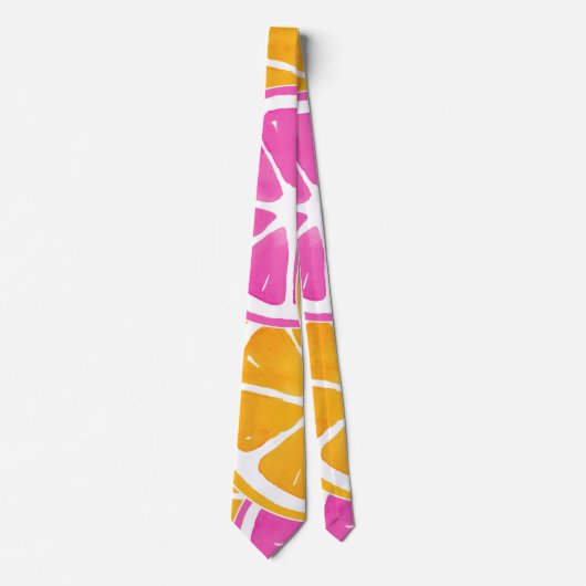 Oranje roze citrussisjes stropdas (Voorkant)