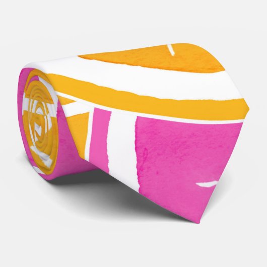 Oranje roze citrussisjes stropdas (Opgerold)