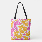 Oranje roze citrussisjes tote bag (Achterkant)