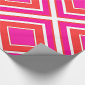 Oranje roze diamantgeometrisch cadeaupapier (Hoek)