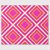 Oranje roze diamantgeometrisch cadeaupapier (Vlak)