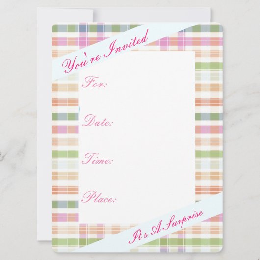 Oranje Roze en Blauw Kaart (Voorkant)