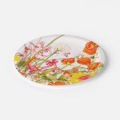 Oranje, roze en gele flora  papieren bordje (Gekanteld)