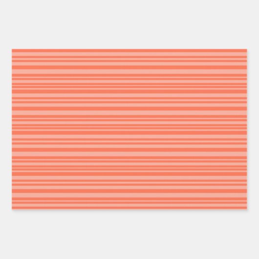 Oranje roze en groene strepen inpakpapier vel (Voorkant)