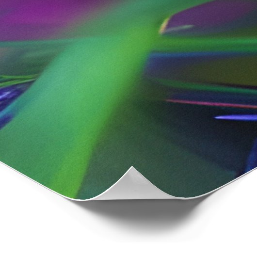 Oranje roze en paarse bloemen AI Art Poster (Hoek)