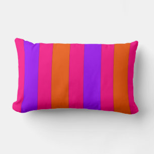 Oranje, roze en Paarse Stripes Pillow Kussen