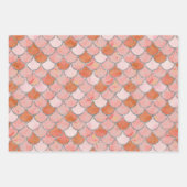 Oranje, Roze en Zilverzeefschaaltjes Inpakpapier Vel (Voorkant 3)