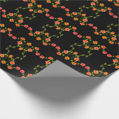 Oranje Roze en Zwart Verpakkingsdocument Cadeaupapier (Hoek)