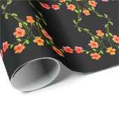 Oranje Roze en Zwart Verpakkingsdocument Cadeaupapier (Rol Hoek)