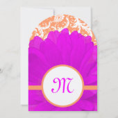 Oranje roze Floral Gerber Daisy Wedding Uitnodigin Kaart (Achterkant)