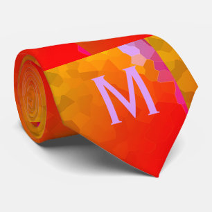 Oranje Roze Funky Patterns Monograms Modern Trendy Stropdas