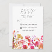 Oranje roze geel wildflower zomer RSVP Kaart (Voorkant)