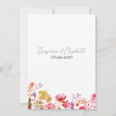 Oranje roze geel wildflower zomer RSVP Kaart (Achterkant)