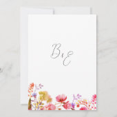 Oranje roze gele wilde bloem zomer Bruiloft Kaart (Achterkant)