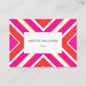 Oranje roze geometrisch visitekaartje (Voorkant)